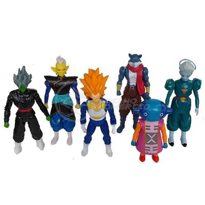 Kit Conjunto 6 Boneco Vegeta Ssj3 Dragon Ball Super 15Cm