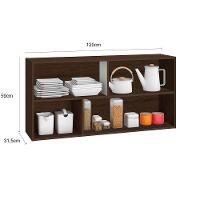 Armário Aéreo Basculante Reflecta 1,20m 2 Portas Evidence Poliman Amêndoa Com Amarelo