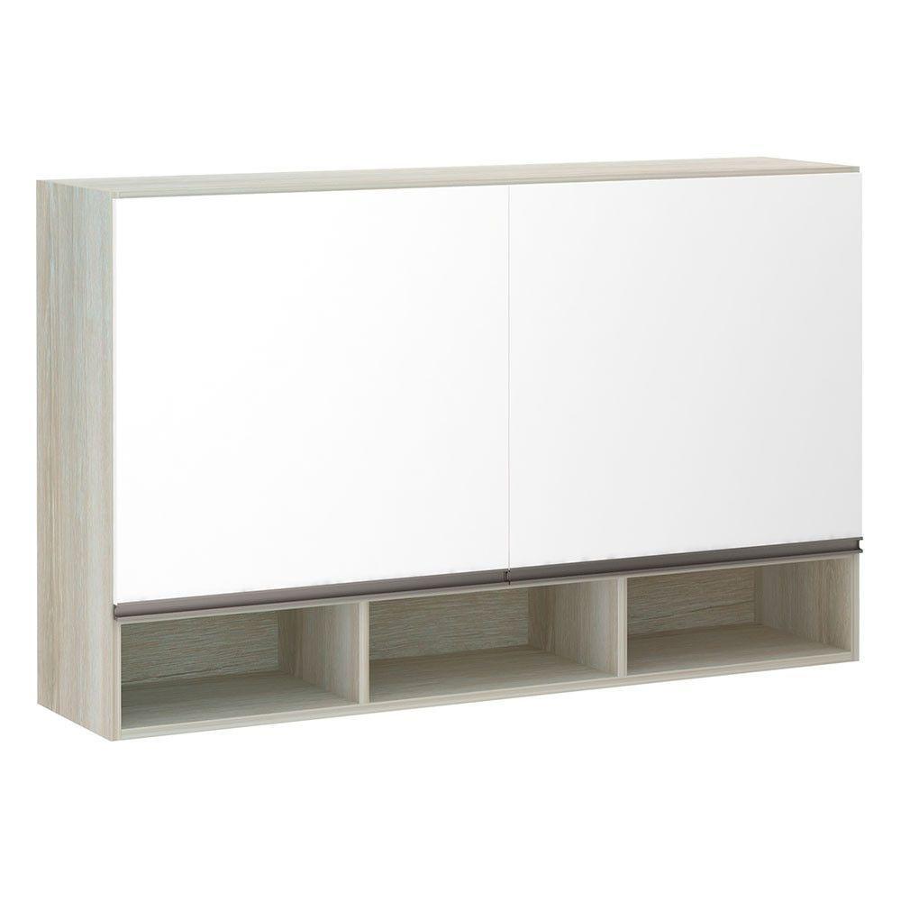 Armário 120cm 2 Portas C/Nicho Legno Crema C/Branco Pola - 1