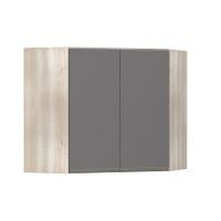 Armário Canto Diagonal 2 Portas Legno Crema C/Cinza Puro - 1