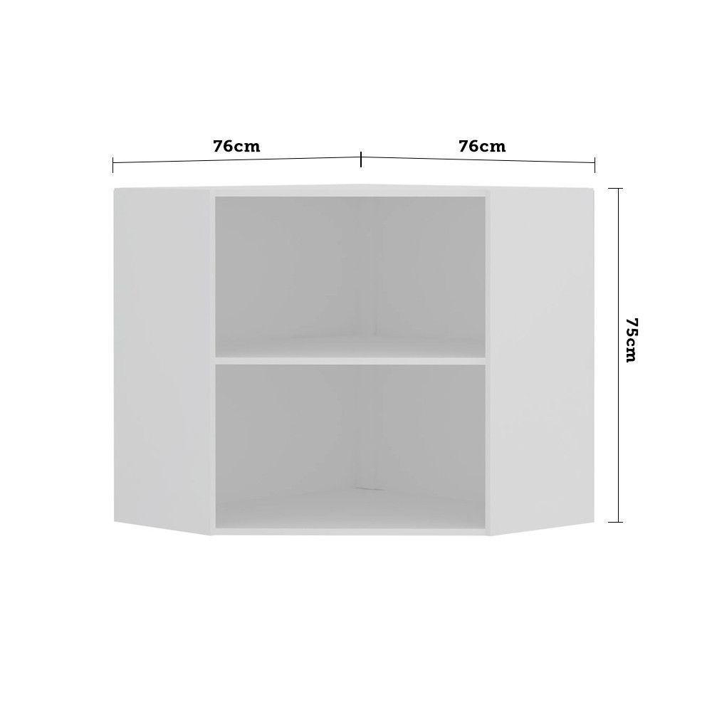 Armário Canto Diagonal 2 Portas Branco Polar C/Concreto - 3