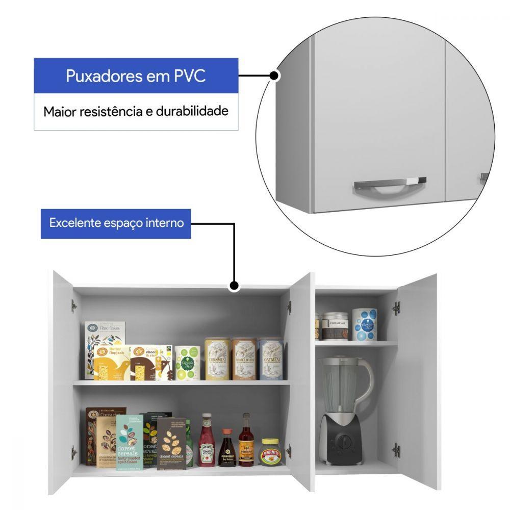 Armário Aereo Etios Kaiki Móveis Branco - 5