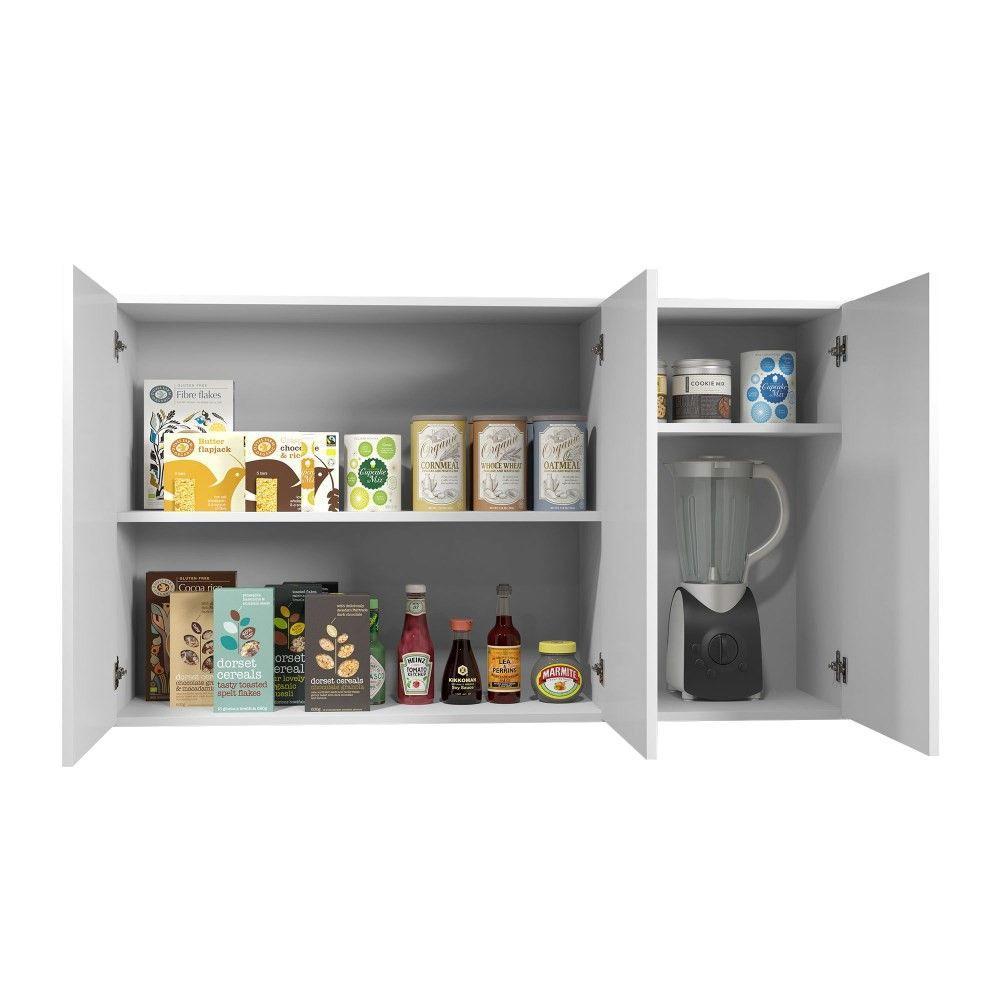 Armário Aéreo Etios 3 Portas Kaiki Móveis Branco - 5