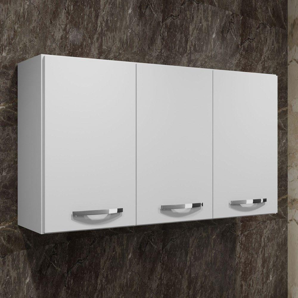 Armário Aéreo Etios 3 Portas Kaiki Móveis Branco - 11