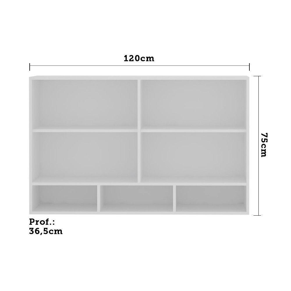 Armário Aéreo 120 Cm 2 Portas C/Nicho Branco Polar - 3