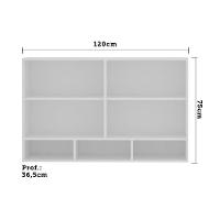 Armário Aéreo 120 Cm 2 Portas C/Nicho Branco Polar - 3