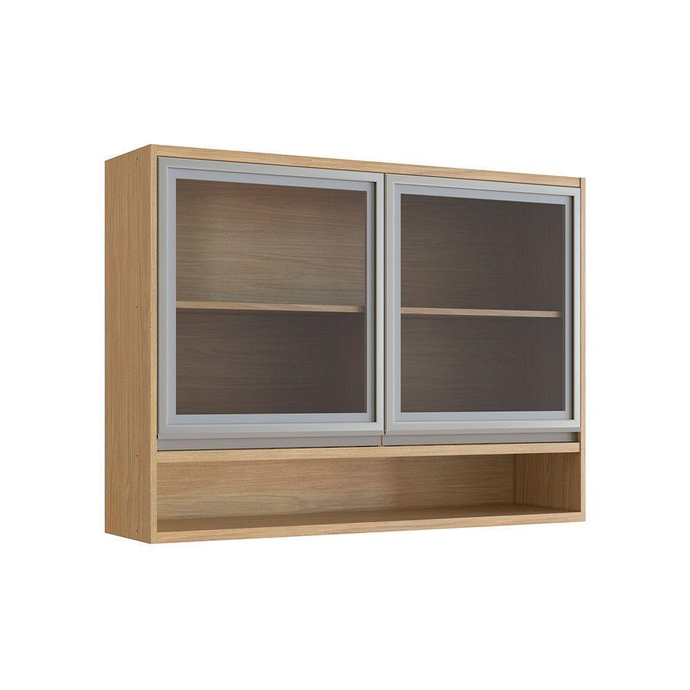 Armário Aéreo com 2 Portas Paris 3319 Freijo Off White - 1