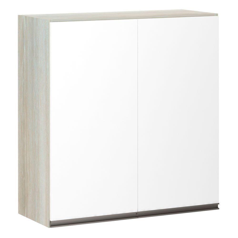 Armário 70cm 2 Portas Luci Legno Crema C/Branco Polar - 1