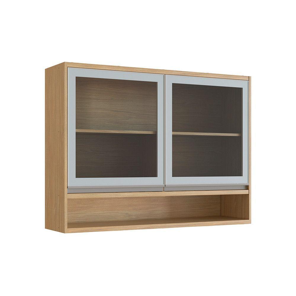 Armário Aéreo com 2 Portas Paris 3302 Freijo Off White - 2