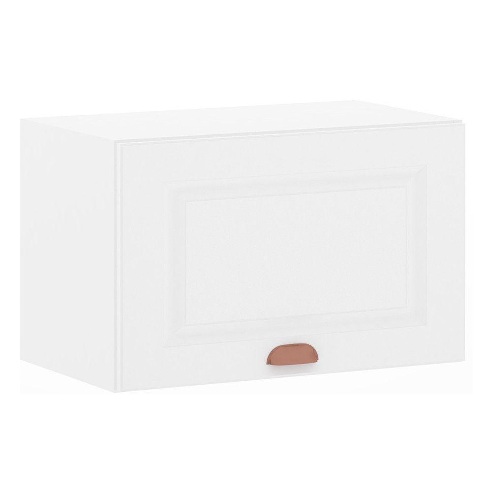 Armário Aéreo Basculante 60 Cm 1 Porta Cristal Luciane Móveis Branco Polar Com Branco Pet - 1