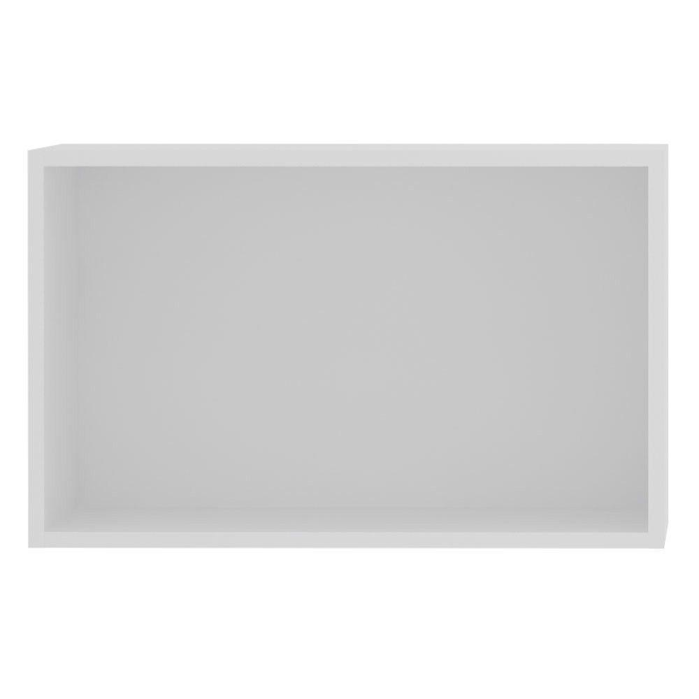 Armário Aéreo Basculante 60 Cm 1 Porta Cristal Luciane Móveis Branco Polar Com Branco Pet - 8