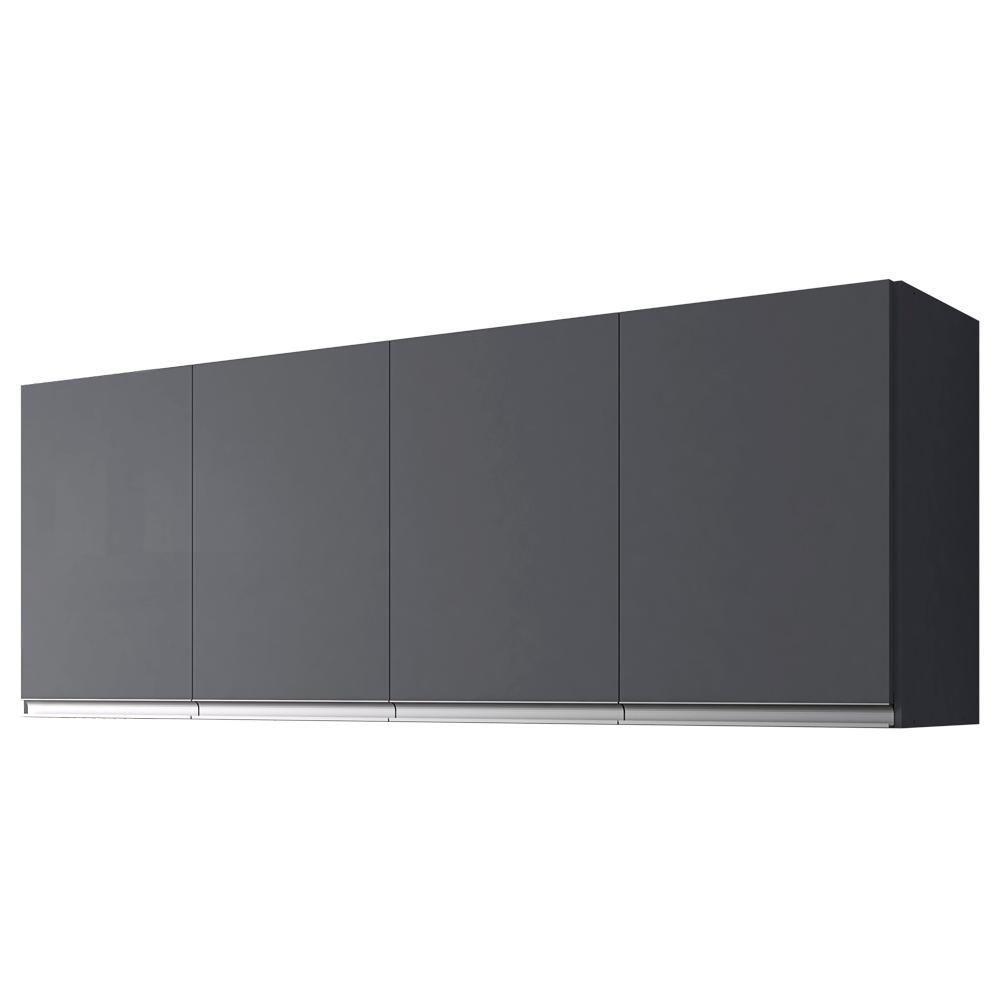 Armario Aereo 160 Cm 4 Portas Andreia Cinza Reajl Cinza - 1