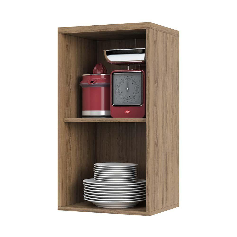 Armário Aéreo 40 Cm 1 Porta De Abrir 1 Prateleira Mel Luciane Móveis Vanilla Com Graff - 6