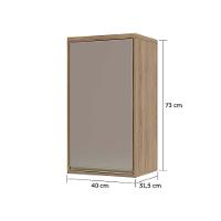 Armário Aéreo 40 Cm 1 Porta De Abrir 1 Prateleira Mel Luciane Móveis Vanilla Com Graff - 5