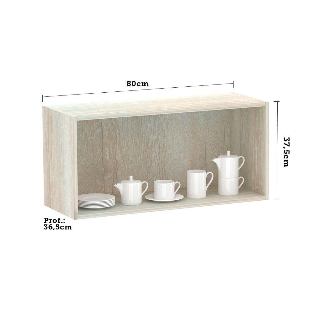 Armário Basculante 80cm 1 Porta Lis Legno Crema C/Kashmir - 3