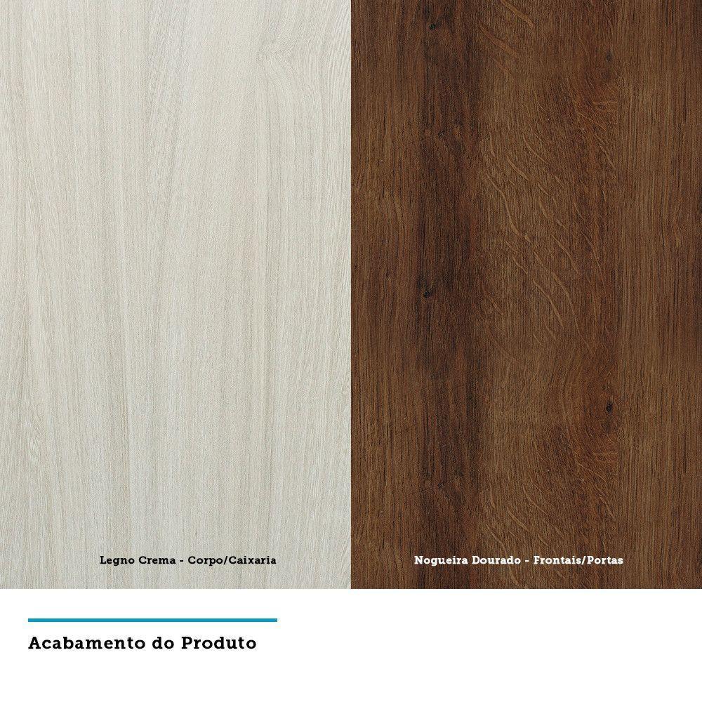 Armário Basculante 80cm 1 Porta Lis Legno Crema C/Nogueira - 2