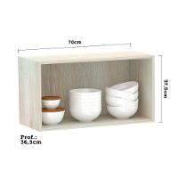 Armário Basculante 70cm 1 Porta Lis Legno Crema C/Cumaru - 3