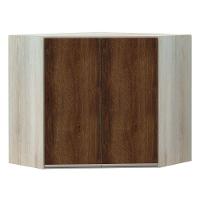 Armário Canto Diagonal 2 Portas Legno Crema C/Nogueira - 1