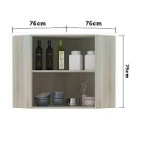 Armário Canto Diagonal 2 Portas Luci Legno Crema C/Cumaru - 3