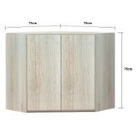 Armário Canto Diagonal Luciane 2 Portas Luci Legno Crema - 2