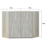 Armário Canto Diagonal 2 Portas Legno Crema C/Concreto - 2