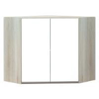 Armário Canto Diagonal 2 Portas Legno Crema C/Branco Polar - 1