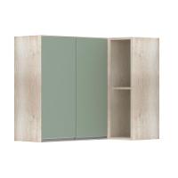 Armário Canto Reto Conjugado 2 Portas Legno Crema C/Verde - 1