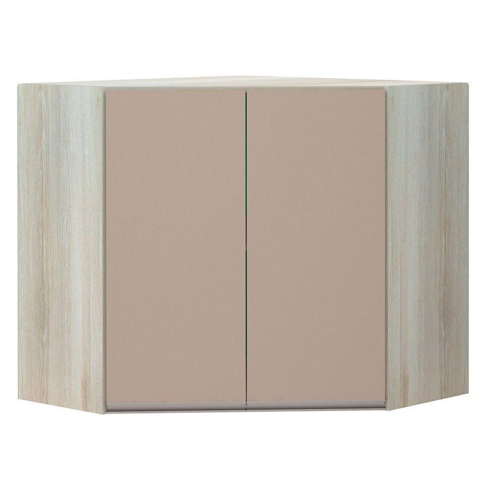 Armário Canto Diagonal 2 Portas Luci Legno Crema C/Connect - 1