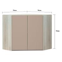 Armário Canto Diagonal 2 Portas Luci Legno Crema C/Connect - 3