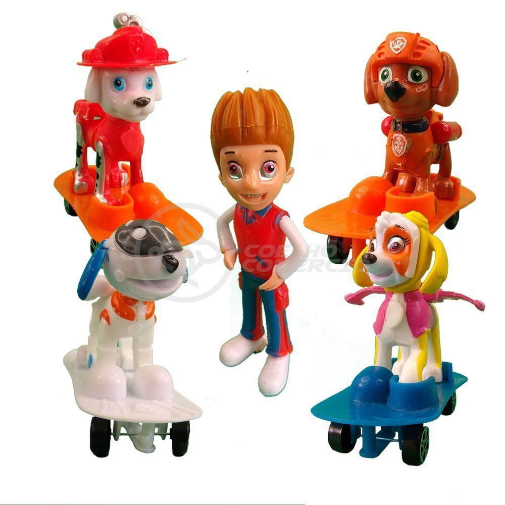 Kit 5 Bonecos Brinquedos Patrulha Canina Com 4 Skate 16 - 1