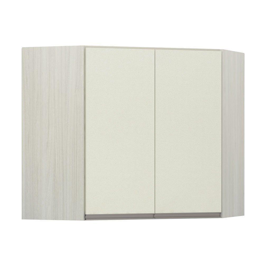 Armário Canto Diagonal 2 Portas Luci Legno Crema C/Kashmir - 1