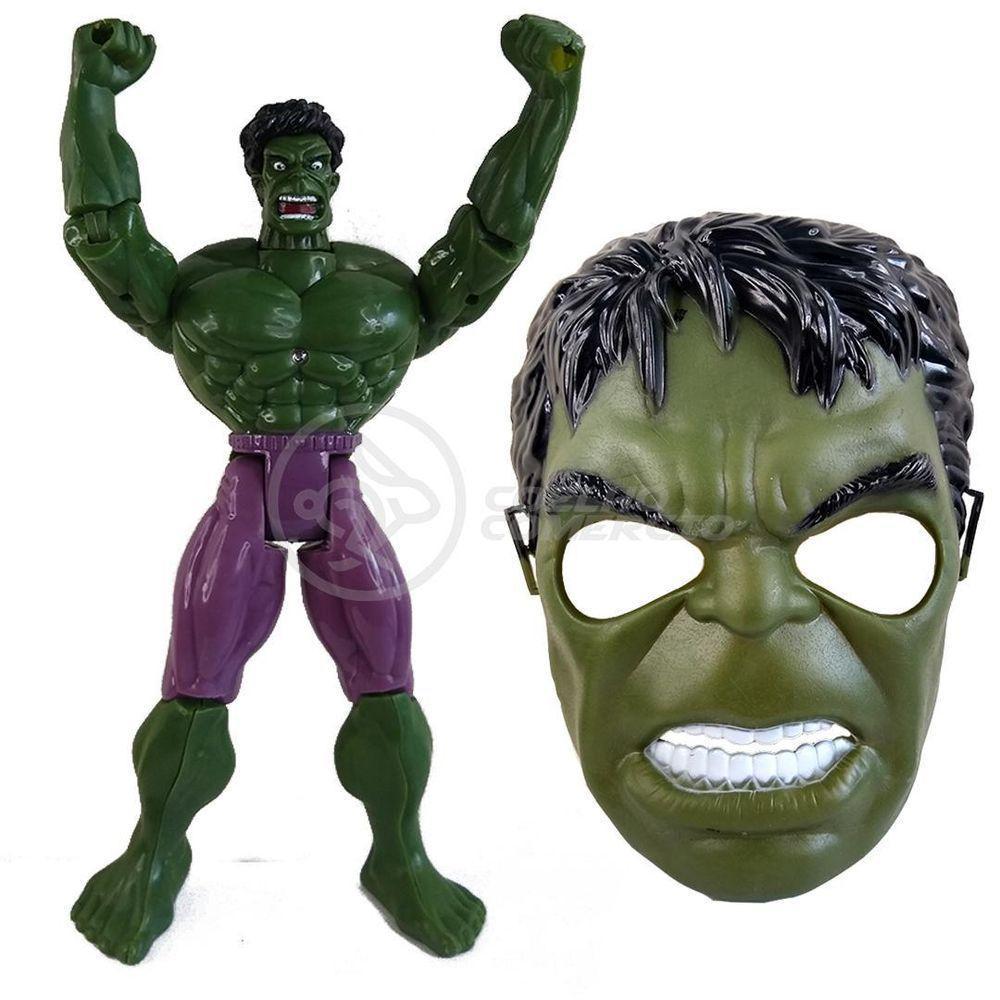 Boneco Articulado 25Cm Action Incrivel Hulk + Mascara 16Cm - 8