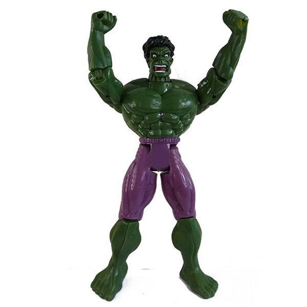 Boneco Articulado 25Cm Action Incrivel Hulk + Mascara 16Cm - 2