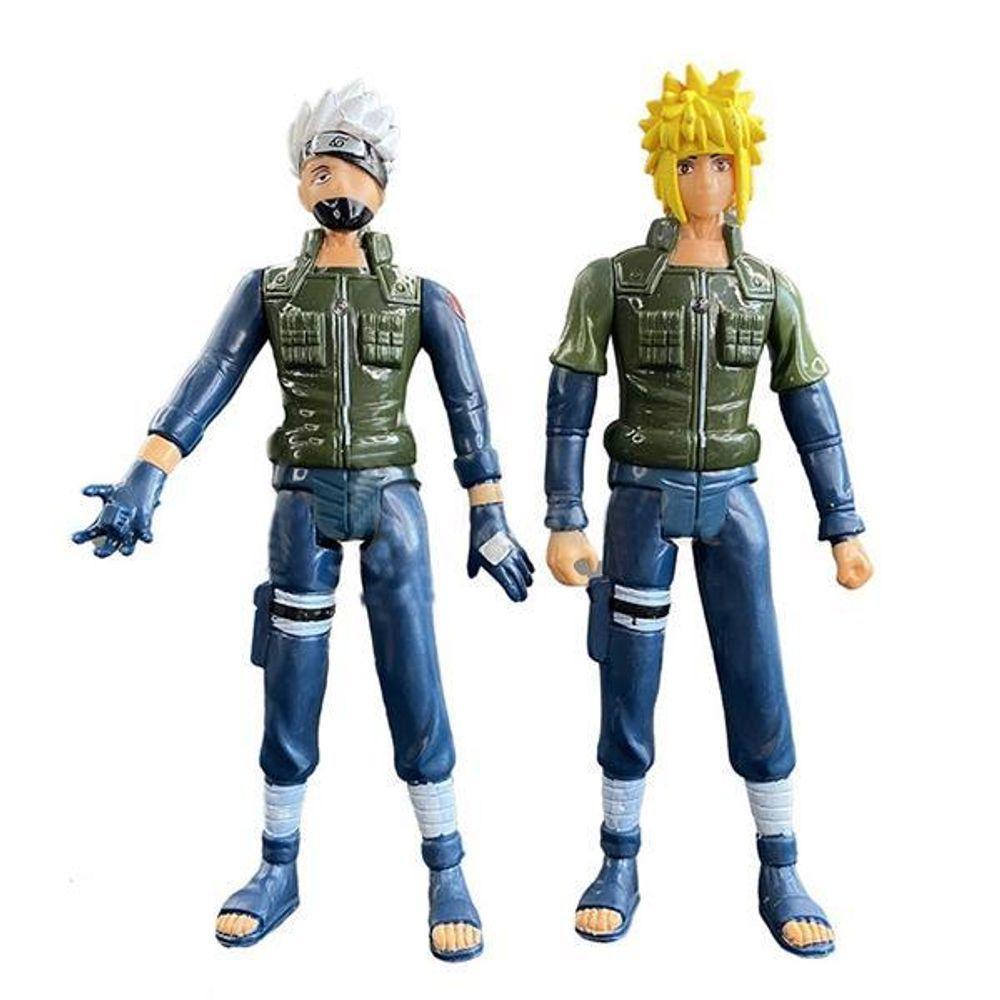 Kit 4 Bonecos Action Naruto Shippunden Kakashi Minato Sasuke. - 2