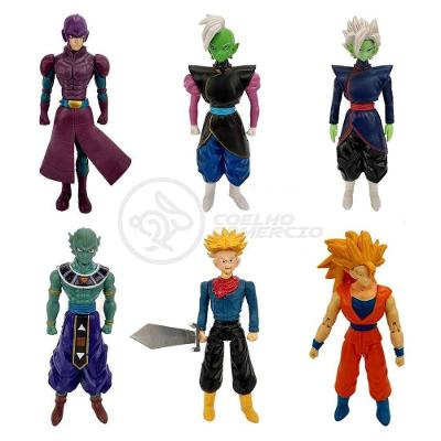 Kit 6 Bonecos Dragon Ball Super Goku Ssj3, Zamasu