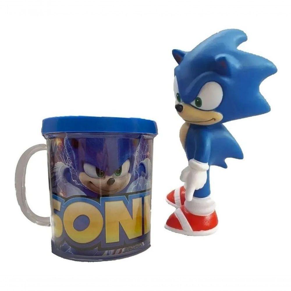 Kit Sonic The Hedgehog Caneca + Boneco 16Cm - 6