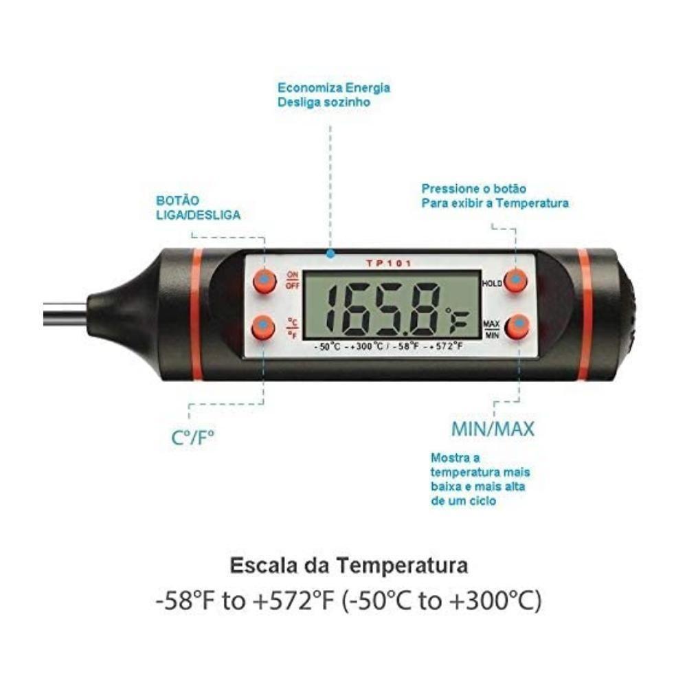 Termômetro Digital Culinário Alimentos Bebidas - 4