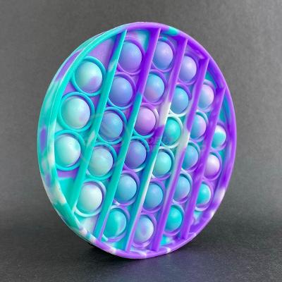 Pop It Tie Dye Circular Sensorial Roxo E Verde