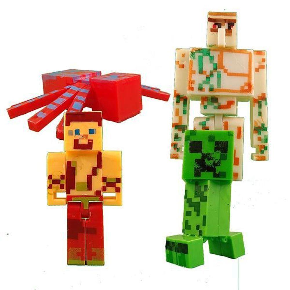 Kit Cartelado Minecraft 3 Bonecos +Dragão + Creeper + Aranha - 4