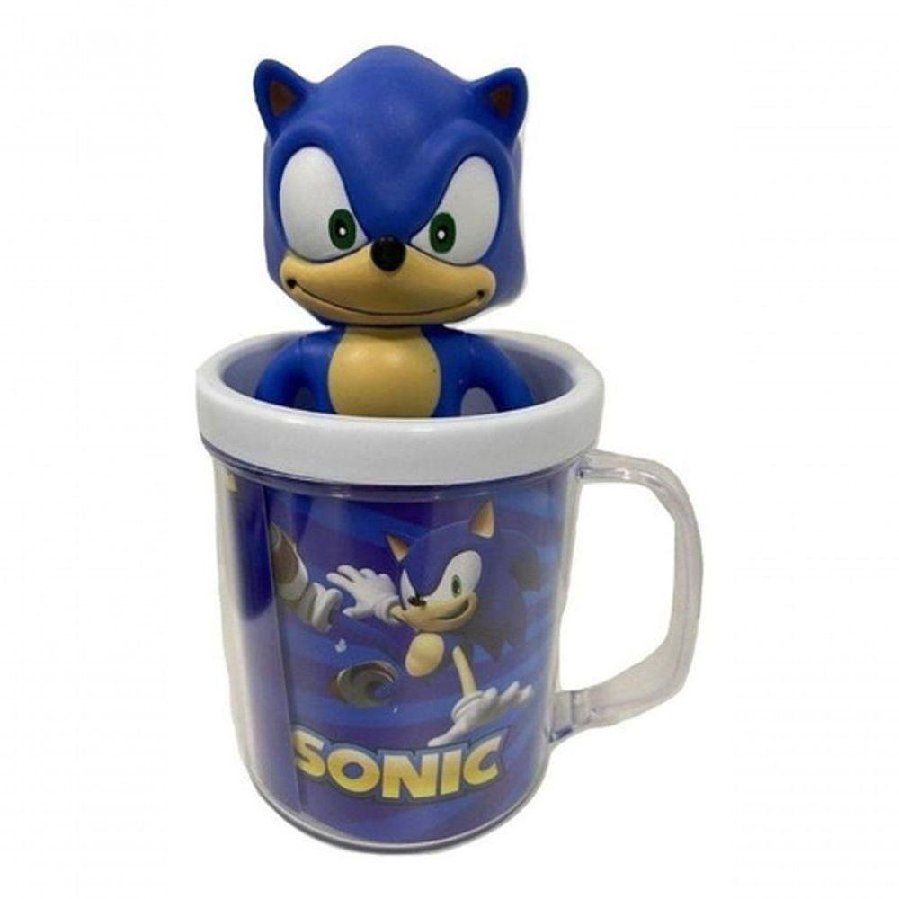 Kit Sonic The Hedgehog Caneca + Boneco 16Cm - 2