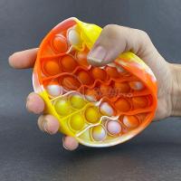 Pop It Tie Dye Circular Anti Stress Laranja E Amarelo