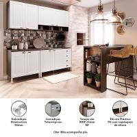 Armário De Cozinha Compacta 4 Peças E Bancada Gourmet Safira Luciane Móveis Nogueira Dourado Com Branco Pet - 2