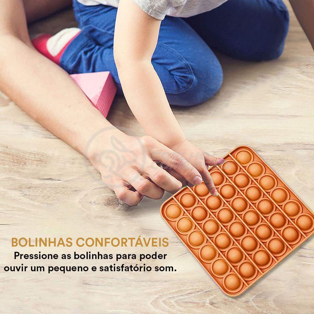 Pop It Quadrado Anti Stress Sensor Laranja - 2