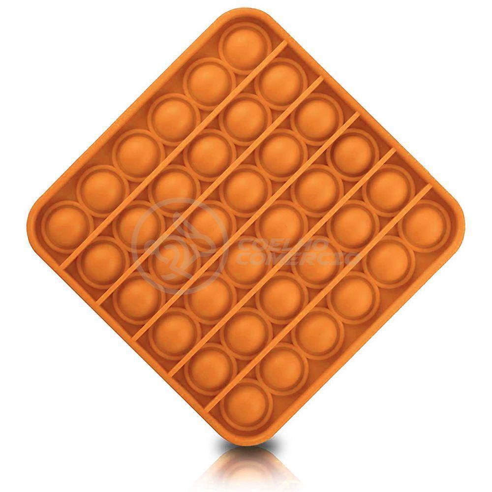 Pop It Quadrado Anti Stress Sensor Laranja - 3