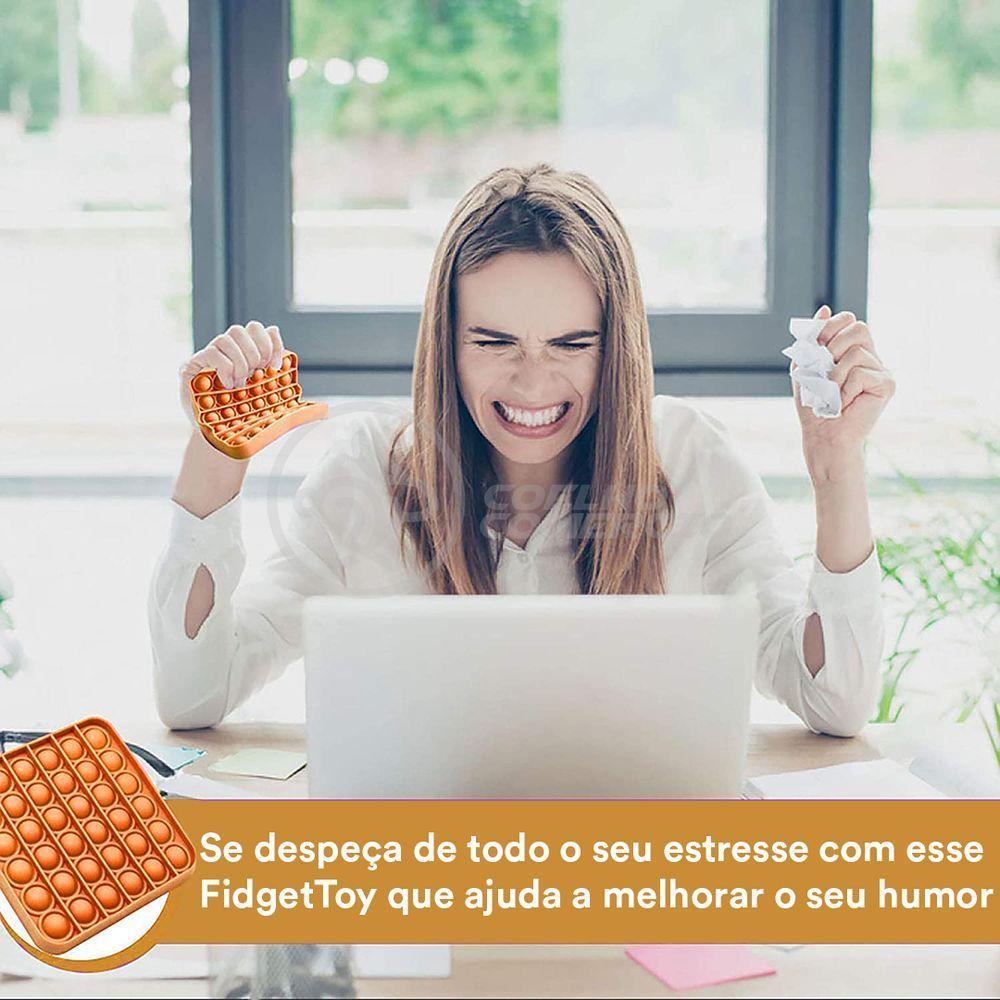 Pop It Quadrado Anti Stress Sensor Laranja - 6