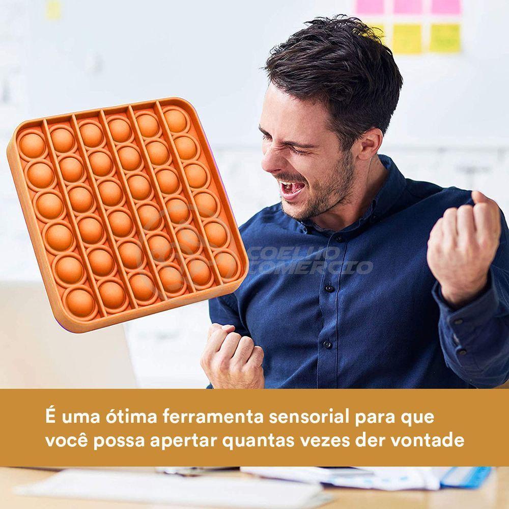 Pop It Quadrado Anti Stress Sensor Laranja - 7