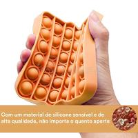 Pop It Quadrado Anti Stress Sensor Laranja