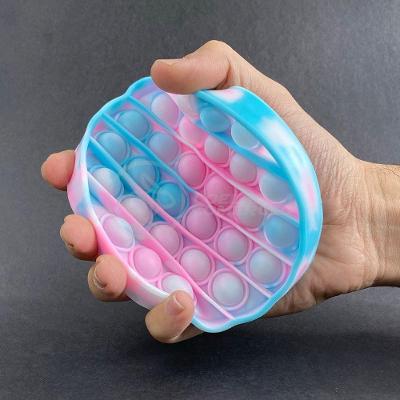 Pop It Tie Dye Circular Sensorial Rosa E Azul