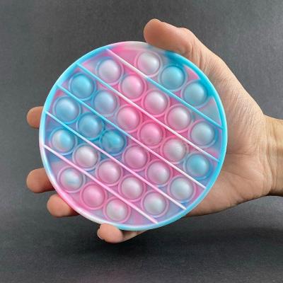 Pop It Tie Dye Circular Sensorial Rosa E Azul