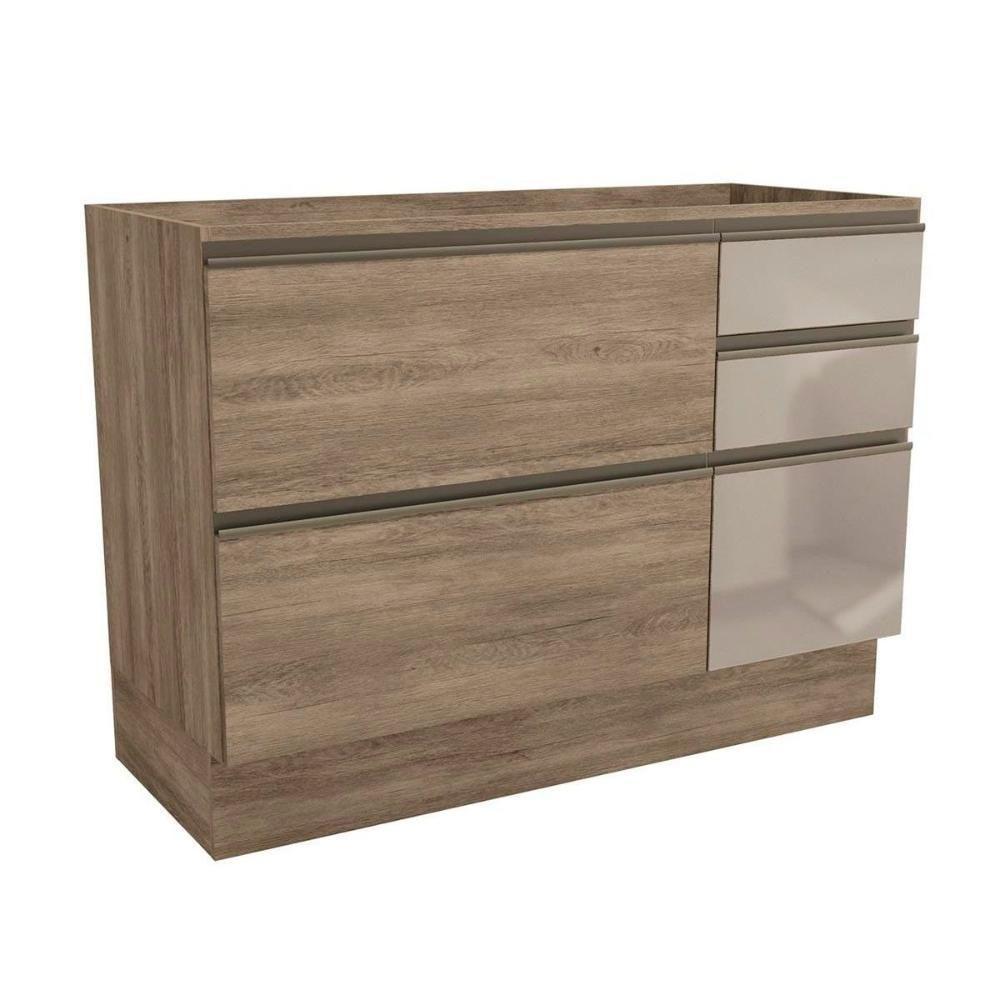 Gabinete p/Pia Cozinha  Maxxi G747 1 Porta e 4 Gavetas c Vidro   Nogal - Kappesberg - 1